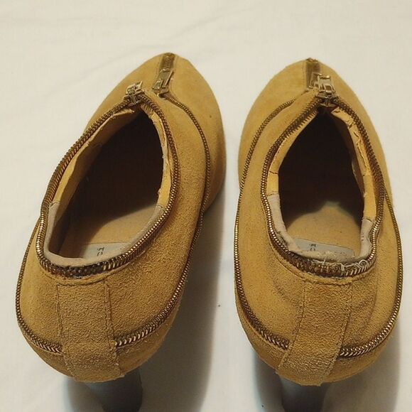 Vintage Leather AJ Valenci Tan Zippered Heels - Picture 5 of 12
